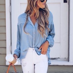 Vici Collection San Francisco Fog Button Down Top